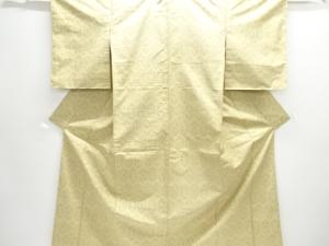 亀甲に抽象模様織り出し西陣お召着物